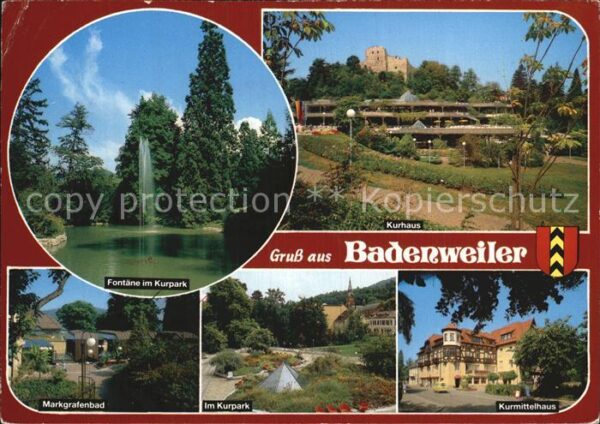 Badenweiler Fontäne Kurpark Kurhaus Markgrafenbad K