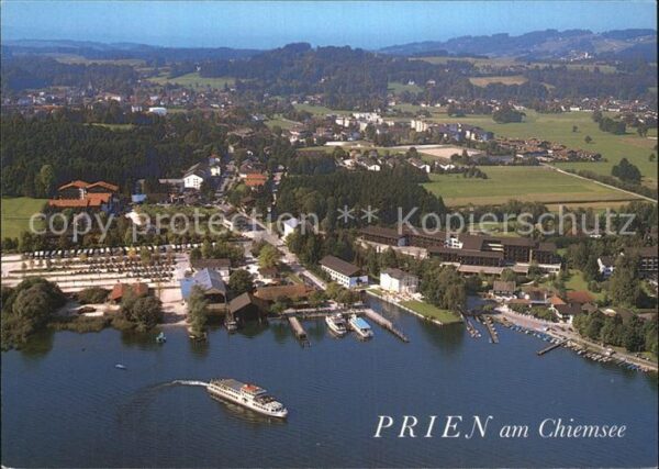Prien Chiemsee Fliegeraufnahme Dampferhafen Schiffsanl
