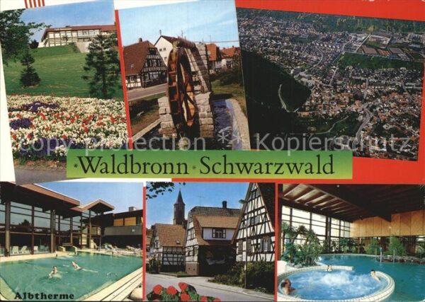 Waldbronn Albtal Kurhaus Wasserrad Fliegeraufnahme Albth