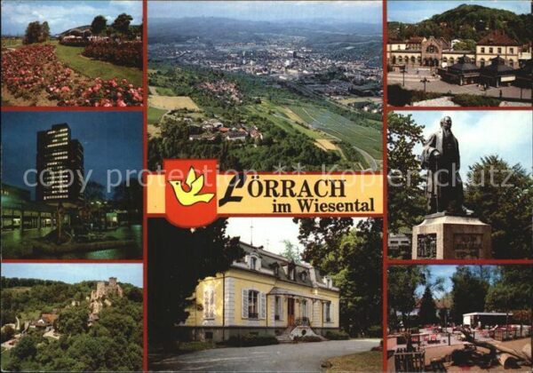 Loerrach Teilansicht Panorama Burgruine Denkmal