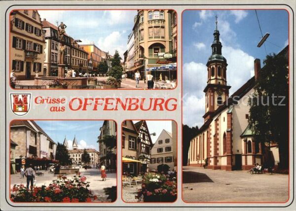 Offenburg Markt Brunnen Kirche