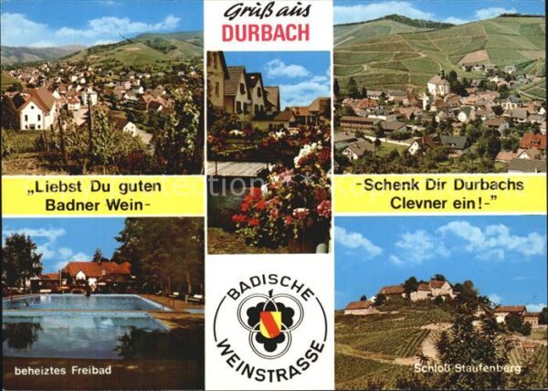 Durbach Panorama Dorfmotiv Freibad Schloss Stau