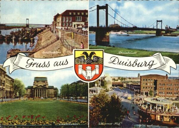 Duisburg Ruhr Schifferbörse Rheinbrücke Stadttheater