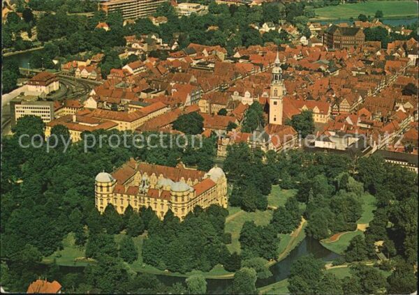 Celle Niedersachsen Schloss und Stadtzentrum Fliegeraufnahm