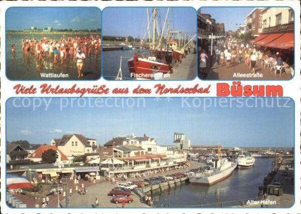 Buesum Nordseebad Wattlaufen Fischereihafen Alleestrasse