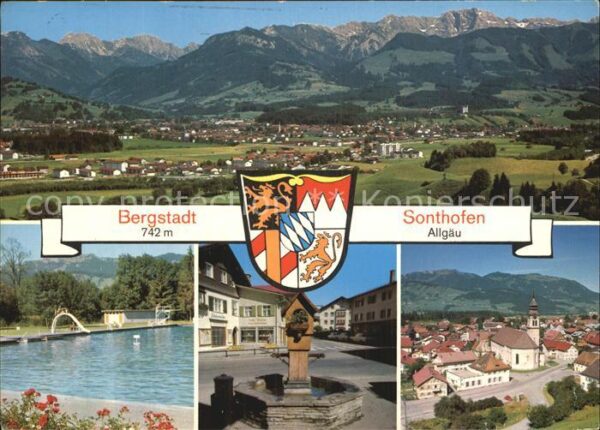 Sonthofen Oberallgaeu Panorama Schwimmbad Brunnen Teilansicht