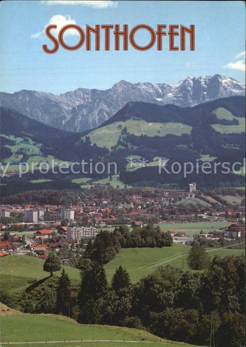Sonthofen Oberallgaeu mit Rotspitze und Gr Daumen
