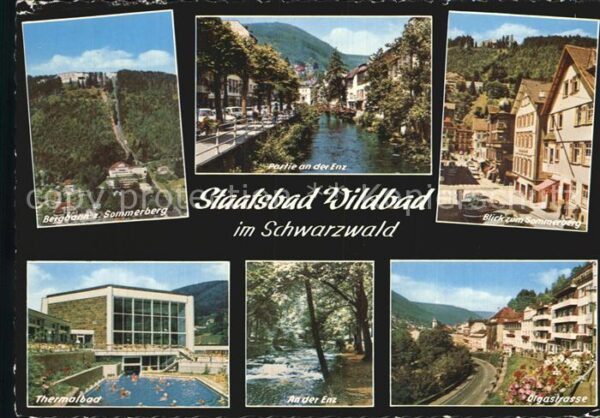 Wildbad Schwarzwald Bergbahn Sommerberg Enzpartie Thermalba