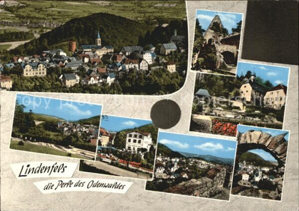Lindenfels Odenwald Panorama Teilansichten Hotel Stadtmauer