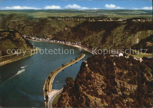 St Goar mit Loreley Fliegeraufnahme