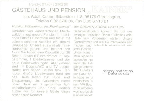 Silberstein Geroldsgruen Pension Kainer – Bild 2