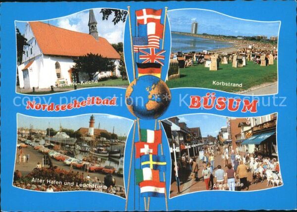 Buesum Nordseebad Clemens Kirche Korbstrand Alter Hafen L