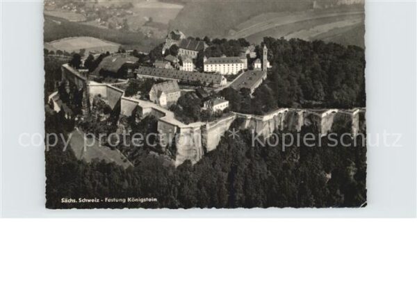 Saechsische Schweiz Festung Königstein Fliegeraufnahme