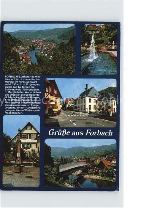 Forbach Baden Panorama Fontäne Strassenpartie Holzbrü