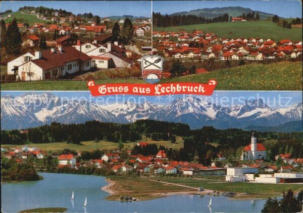 Lechbruck See Panorama mit Tiroler und Allgäuer Alpen