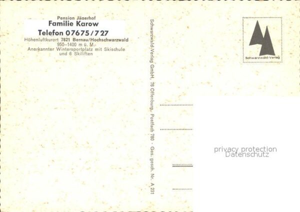 Bernau Schwarzwald Pension Jägerhof – Bild 2