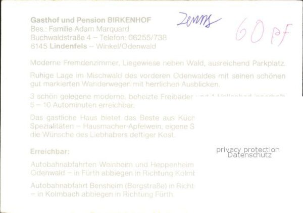 Winkel Odenwald Gasthof Pension Birkenhof Gaststube – Bild 2