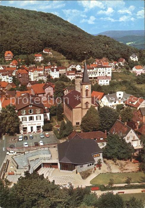 Lindenfels Odenwald Teilansicht Kirche Fliegeraufnahme