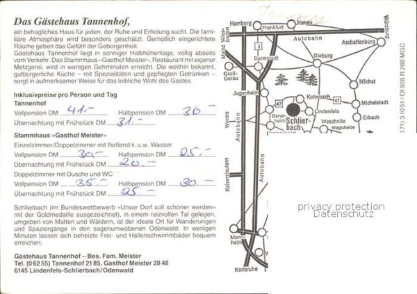 Schlierbach Lindenfels Odenwald Gästehaus Tannenhof – Bild 2