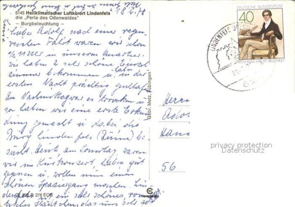 Lindenfels Odenwald Dorfbrunnen beleuchtete Burg – Bild 2