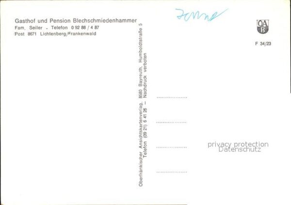 Lichtenberg Oberfranken Gasthof Pension Blechmiedenhammer – Bild 2