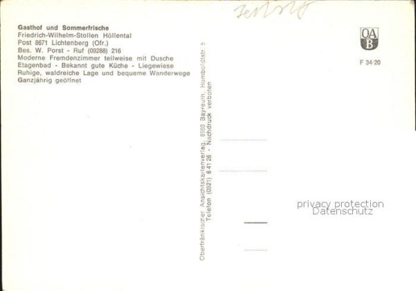 Lichtenberg Oberfranken Gasthof und Sommerfrische Friedr Wilh S – Bild 2