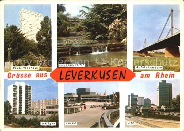 Leverkusen Bayer Hochhaus Japan Garten Autobahnbrü