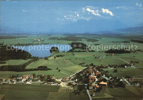 Leobendorf Salzach mit Abtsdorfer See und Untersberg Flieg