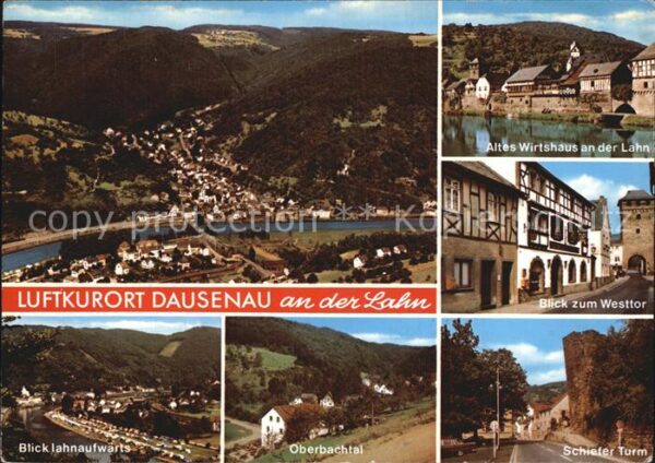Dausenau Panorama Altes Wirtshaus an der Lahn We