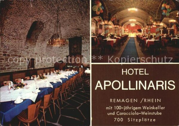 Remagen Hotel Apollinaris Speisesaal Tafel