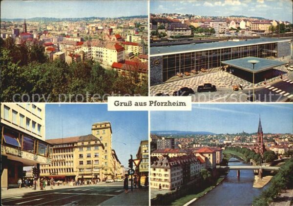 Pforzheim Stadtblick Bahnhof Leopoldplatz Zusamme