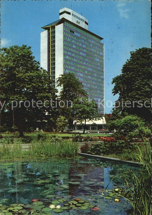 Ludwigshafen Rhein BASF Hochhaus Seerosenteich