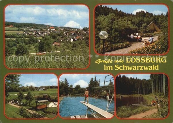 Lossburg Panorama Kurpark Schwimmbad Weiher