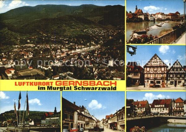 Gernsbach Total Murgpartie Fachwerkhäuser Brücke