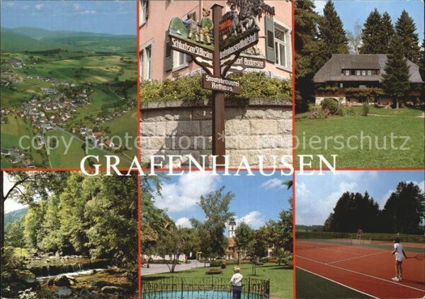 Grafenhausen Schwarzwald Panorama Wegweiser Schwarzwaldhaus Teil