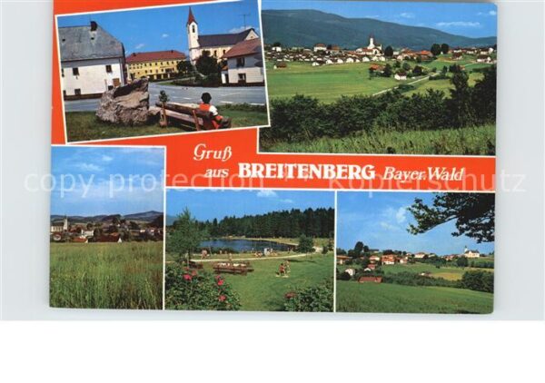 Breitenberg Niederbayern Kirche Panorama Weiher Teilansicht