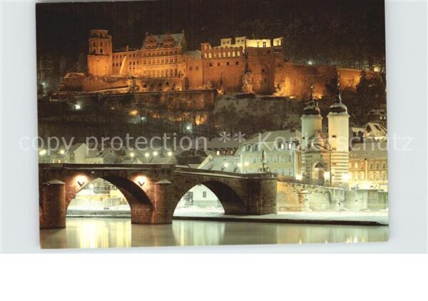 Heidelberg Neckar Abend an der alten Brücke