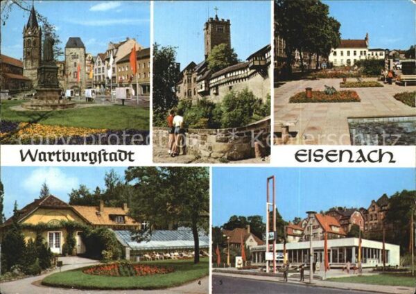 Eisenach Thueringen Lutherdenkmal Niokolaikirche Wartburg T