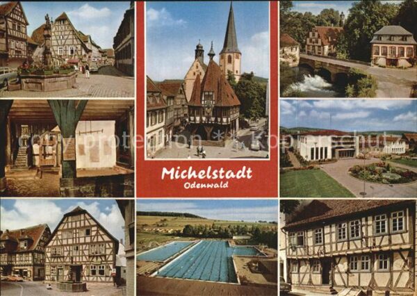 Michelstadt Fachwerkhäuser Kirche Schwimmbad