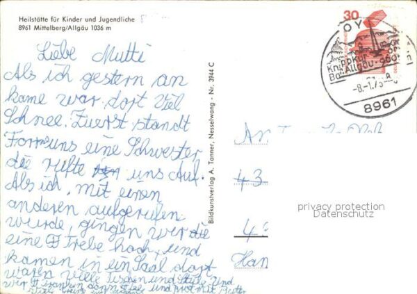 Mittelberg Guenzach Heilstätte für Kinder und Jugendliche – Bild 2