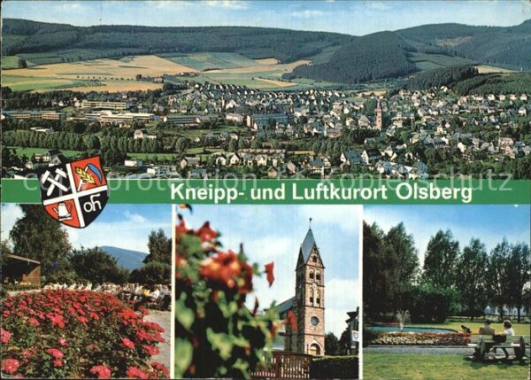 Olsberg Sauerland Gesamtansicht Kurpark Kirche Brunnen