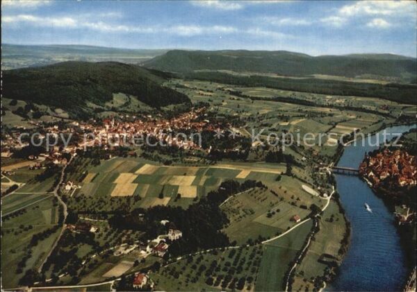Gailingen Fliegeraufnahme mit Schloss Rheinsburg