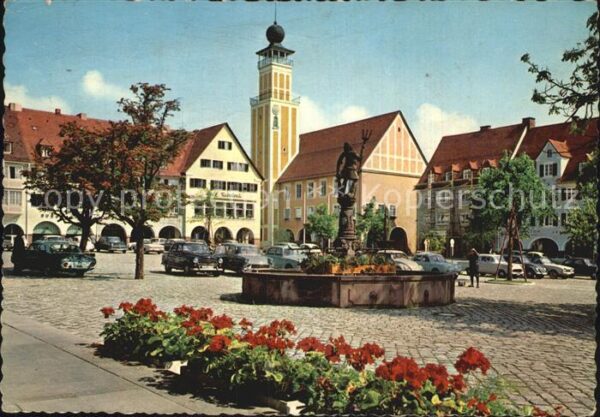 Freudenstadt Marktplatz Rathaus Neptun-Brunnen