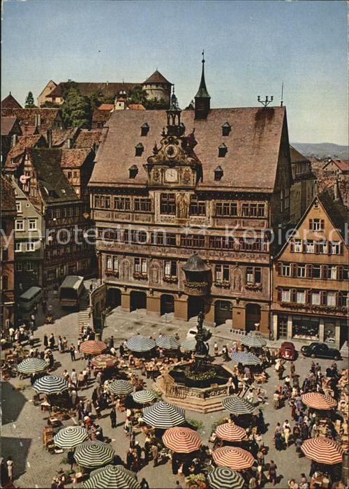 Tuebingen Marktplatz mit Rathaus