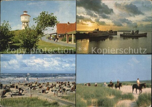 Langeoog Nordseebad Hafen Strand Pferde