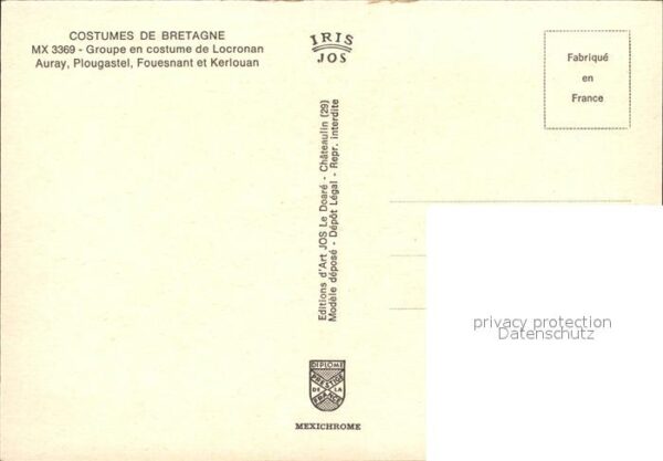 Trachten Frankreich Bretagne Locronan Auray Plougastel Foue – Bild 2