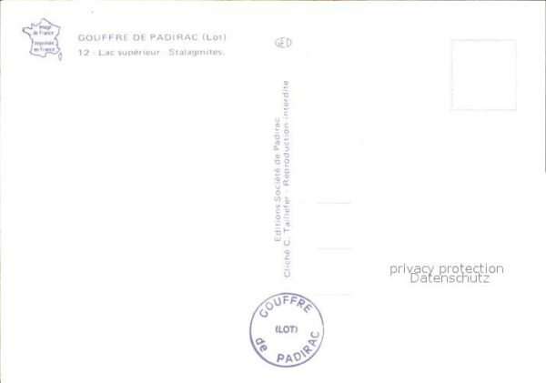 Hoehlen Caves Grottes Gouffre de Padirac Lac Superieur Stalag – Bild 2