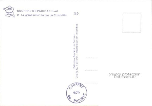 Hoehlen Caves Grottes Gouffre de Padirac Grand Pilier Pas du – Bild 2