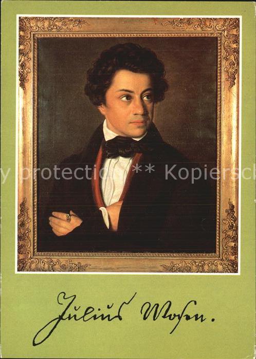 Kuenstlerkarte Carl Baehr Porträt Dichter Julius Mosen