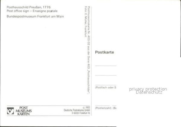 Post Posthausschild Preussen 1776 – Bild 2
